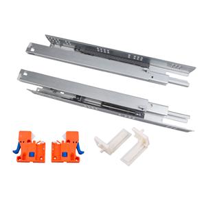 621A-H US Model Full Extension Soft Closing Undermount Slide (With 2way Clip plastic Rear Bracket)