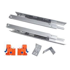 621A-H US Model Full Extension Soft Closing Undermount Slide (With 2way Clip Steel Rear Bracket)